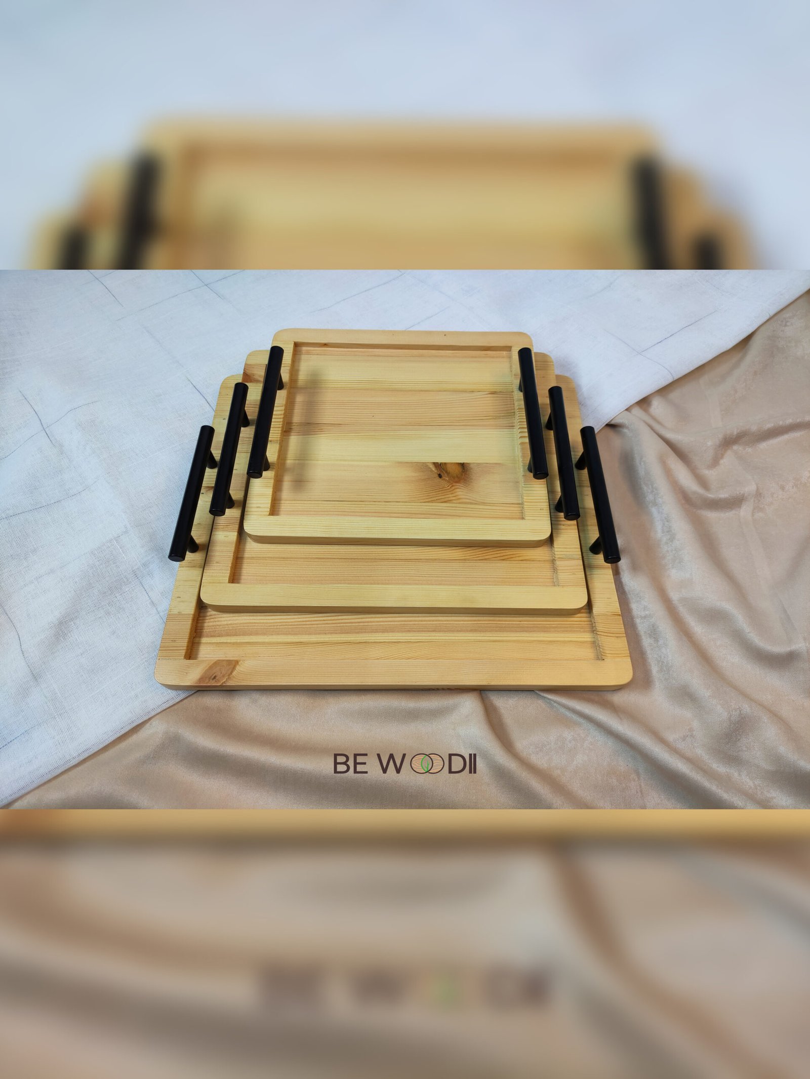 Square Flat Trays With Handles - Image 10