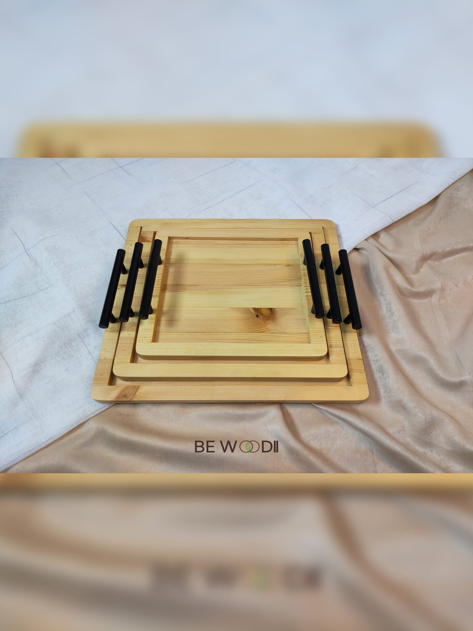 Square Flat Trays With Handles - Image 9