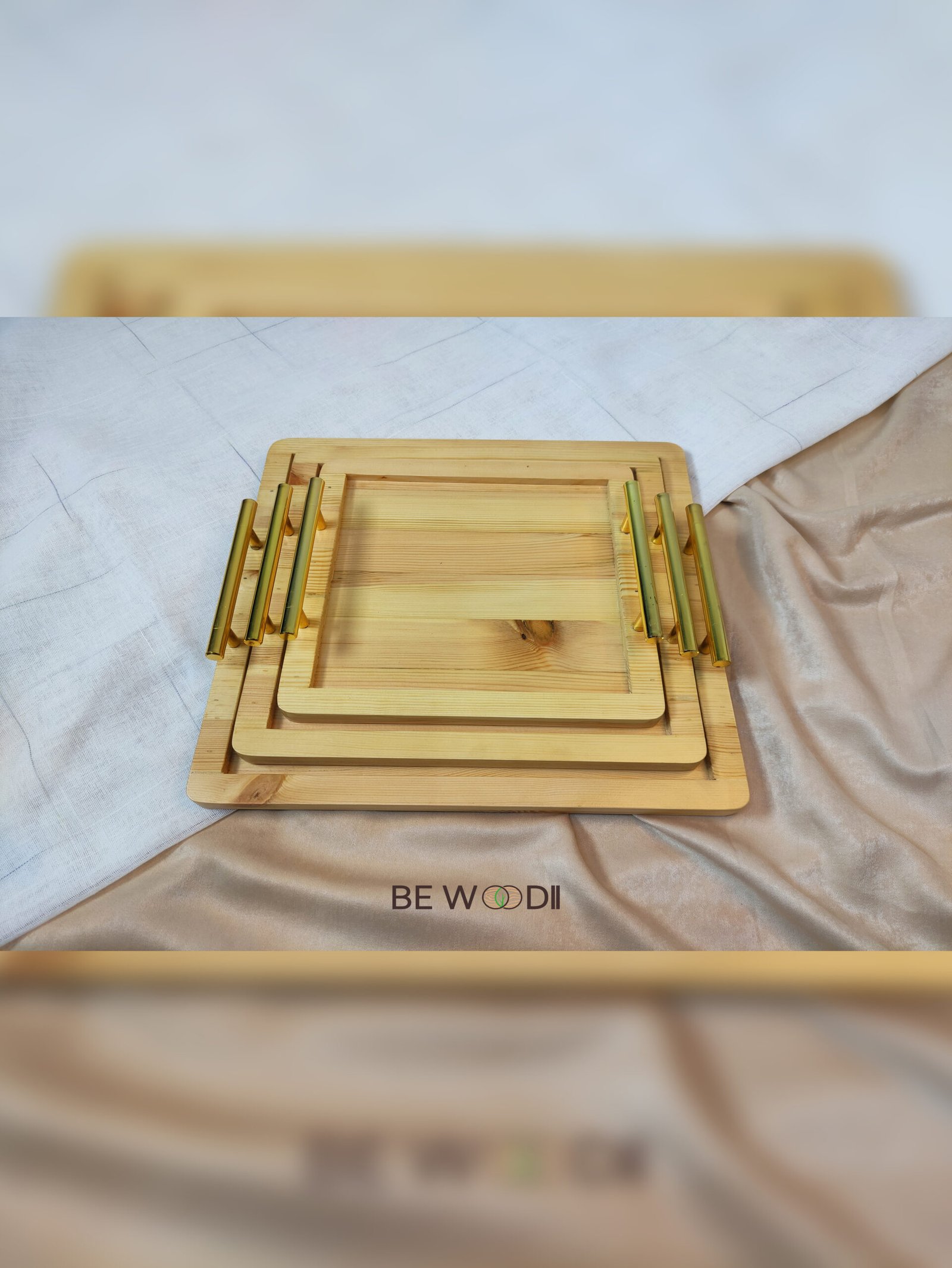 Square Flat Trays With Handles - Image 7