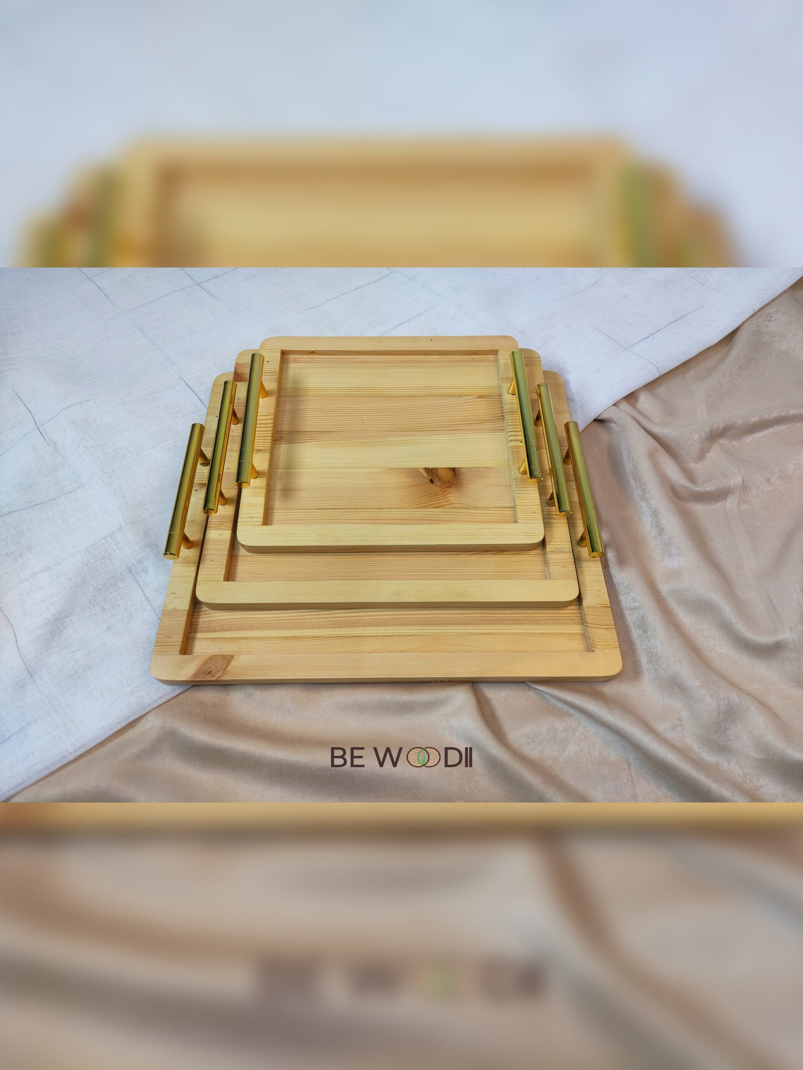 Square Flat Trays With Handles - Image 8