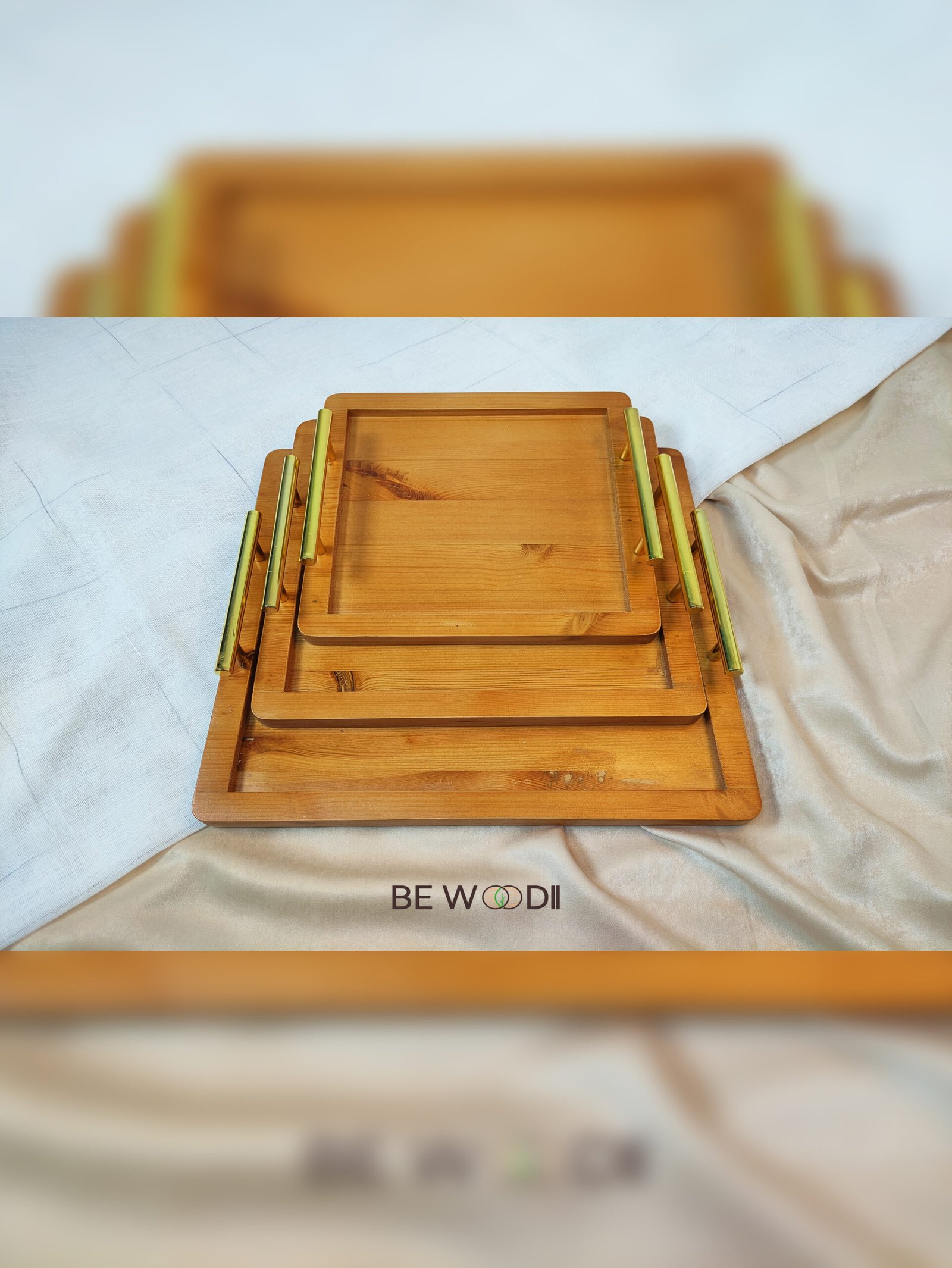 Square Flat Trays With Handles - Image 6